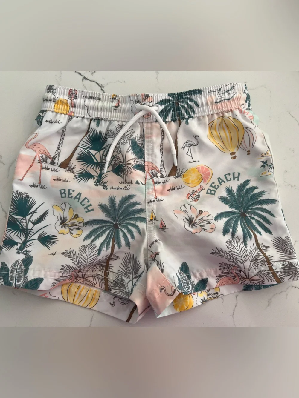 Janie and Jack Recycled Tropical Island Swim Trunks